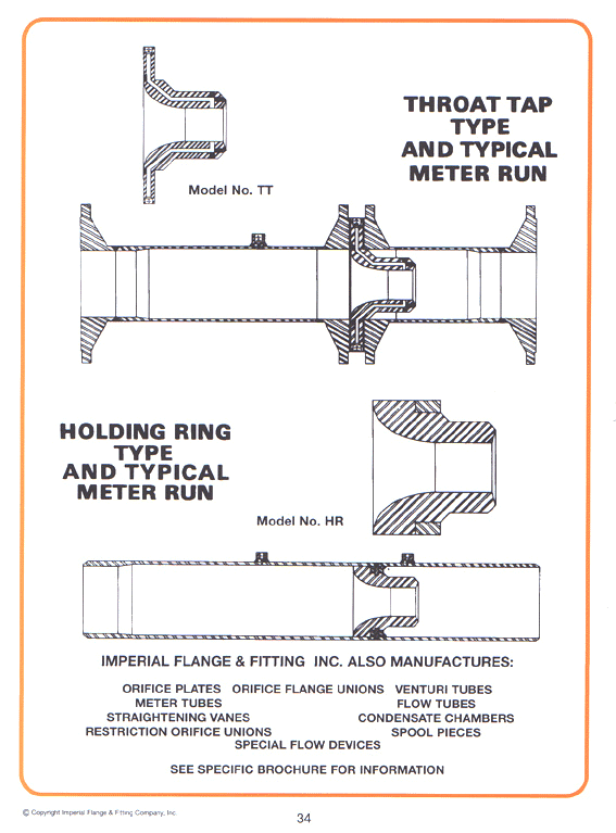 Throat tap and holding type typical meter run
